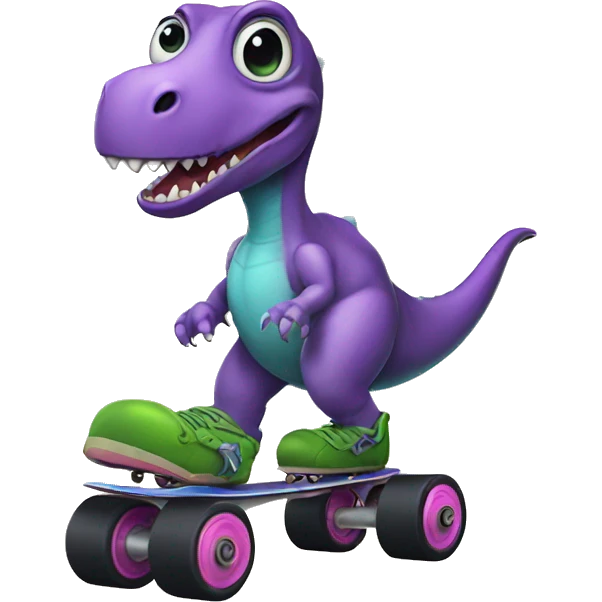Dinosaur with roller skates  emoji