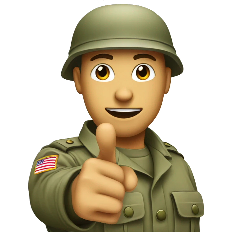 army soldier pointing at you with hand emoji