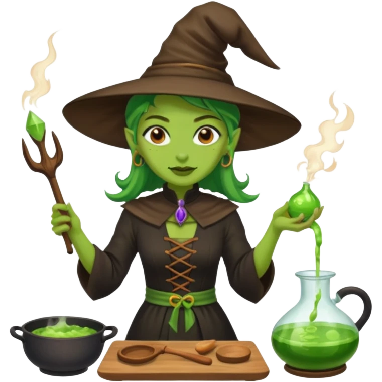 green witch cooking potion emoji