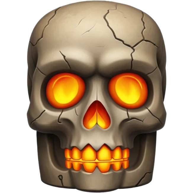 Flaming Moai skull emoji