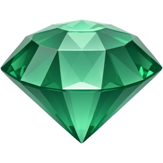 GREEN emerald, diamond gem shape, realistic emoji