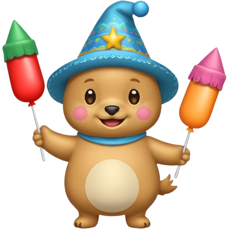 changuito tierno con overol en una fiesta emoji