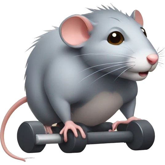 rat in gym emoji