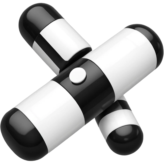 Minimalistic futuristic white&black pills pack emoji, black and white, flat vector design, high-tech clean UI icon emoji