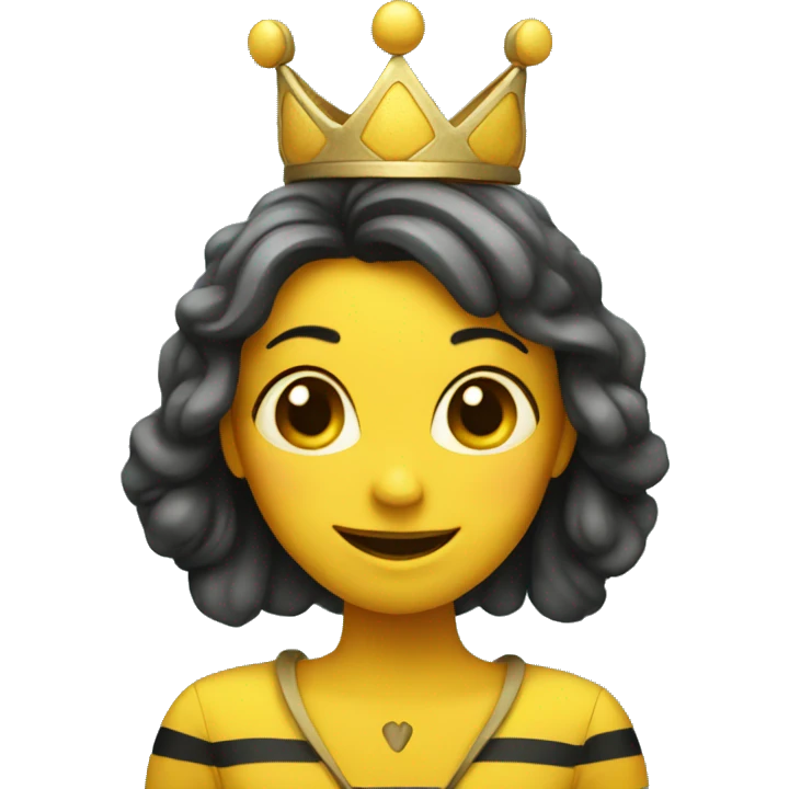 Female bee wearing a crown emoji