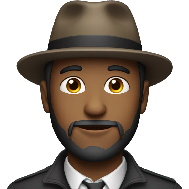 Guy with a neckbeard wearing a fedora  emoji