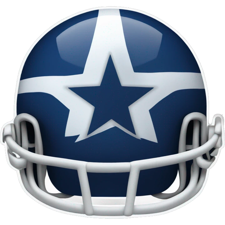 Football helmet that is dark blue with a white stripe down the middle and a star logo on the side emoji