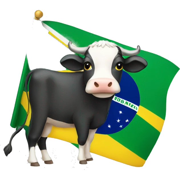 Vaca com a bandeira do Brasil emoji