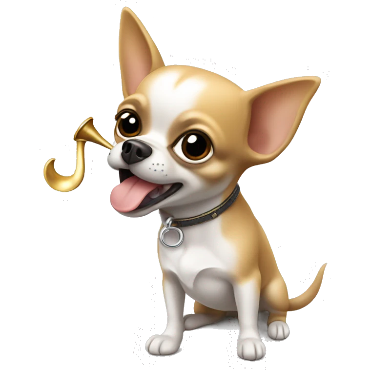 chihuahua qui jouede la trompette emoji