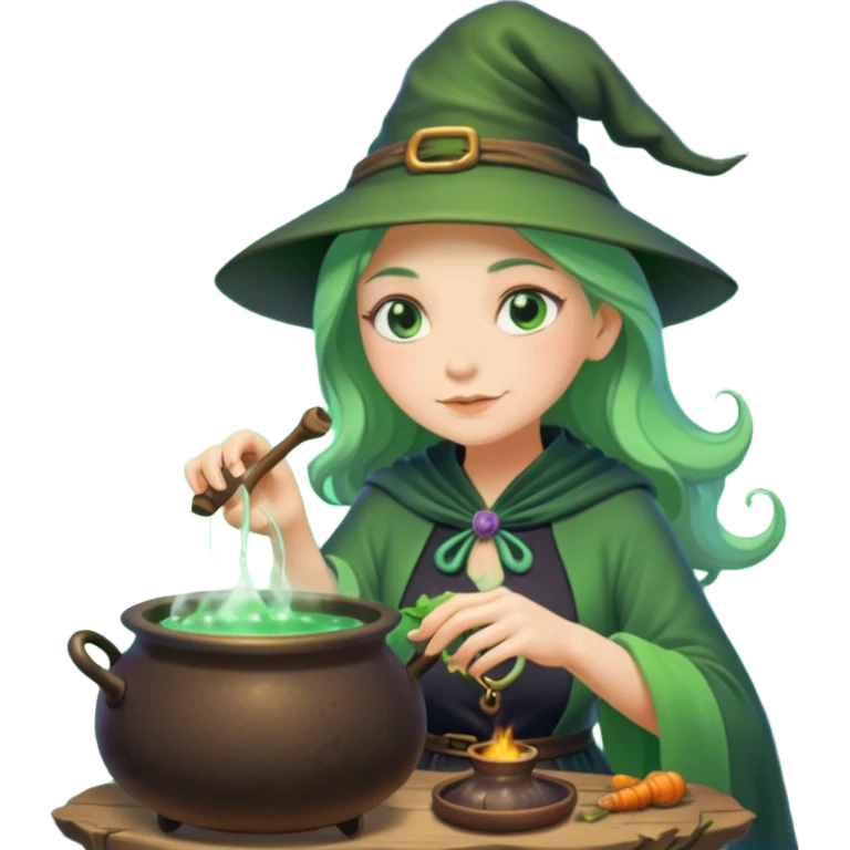 green witch cooking potion emoji