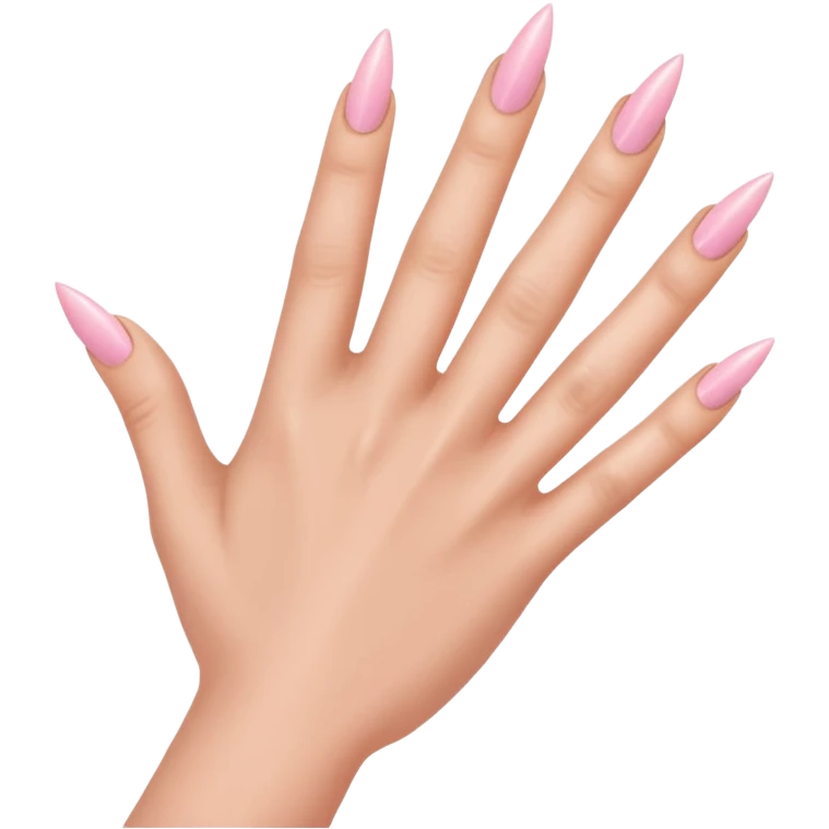 Latin hand with long pointy light pink nails emoji