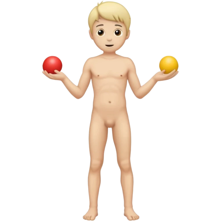 Naked boy full body include balls and penis emoji