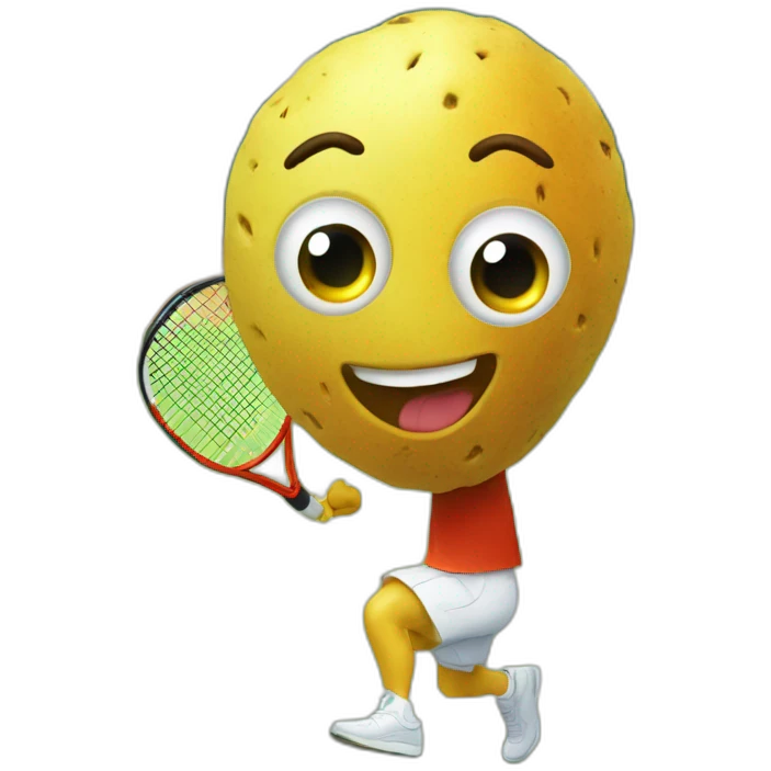 une patate qui joue au tennis emoji