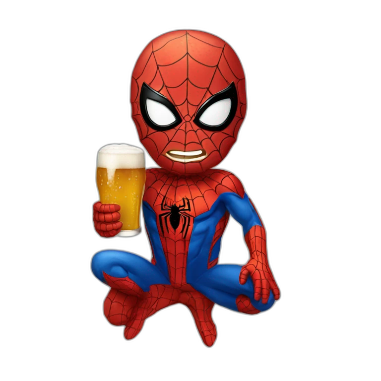 Spider-Man-drink-beer emoji
