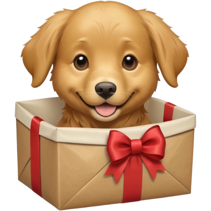 Dog in wrapped paper new yaer  emoji