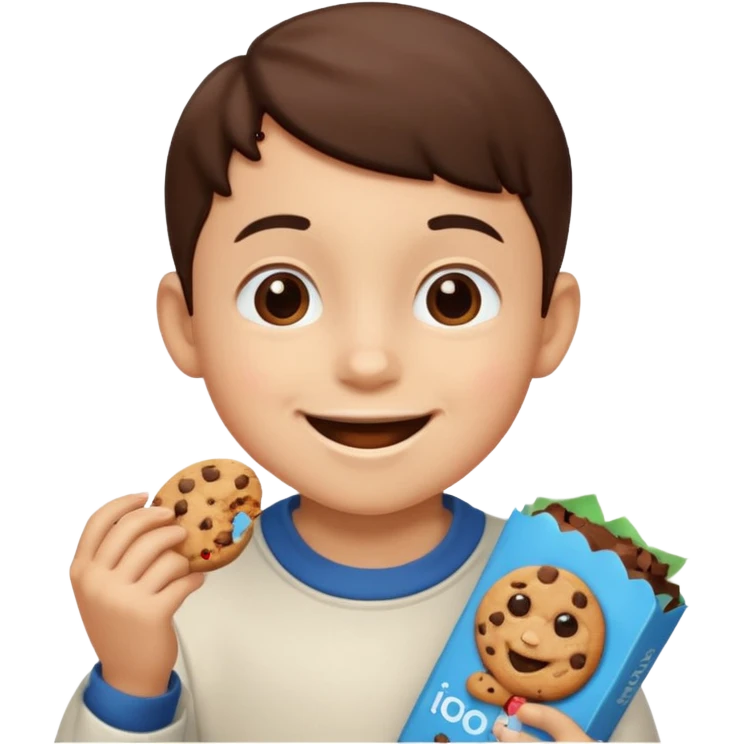 67 kid eating cookies emoji