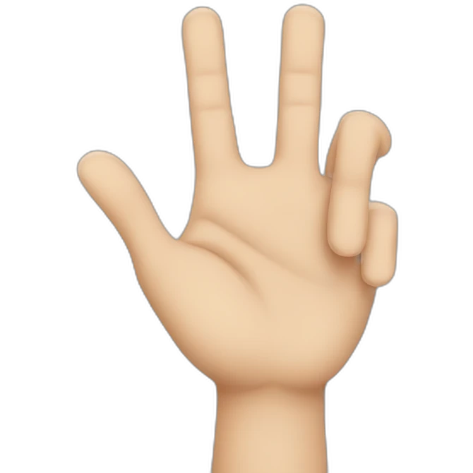 right hand with three fingers up emoji