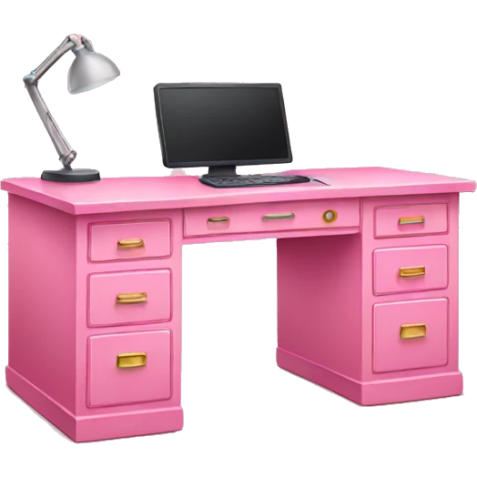 Pink desk emoji