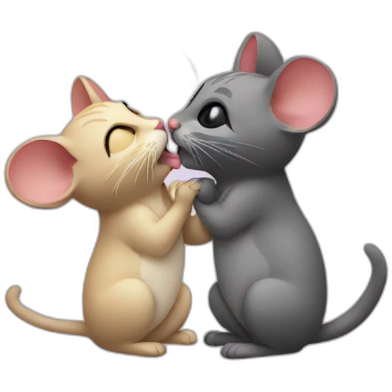 cat mouse kissing emoji