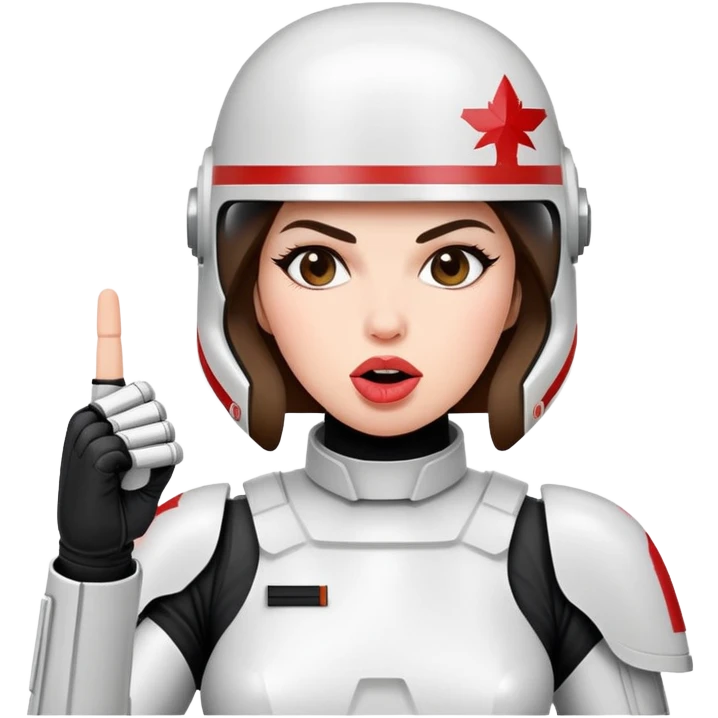 woman star trooper middle finger and face with tongue out  emoji