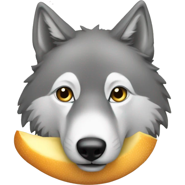 Loup qui mange emoji