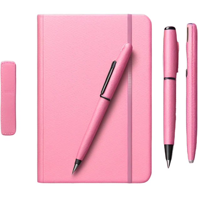 A simple pink journal and pen  emoji