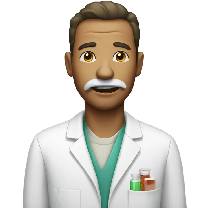Man with medicine in mouth emoji