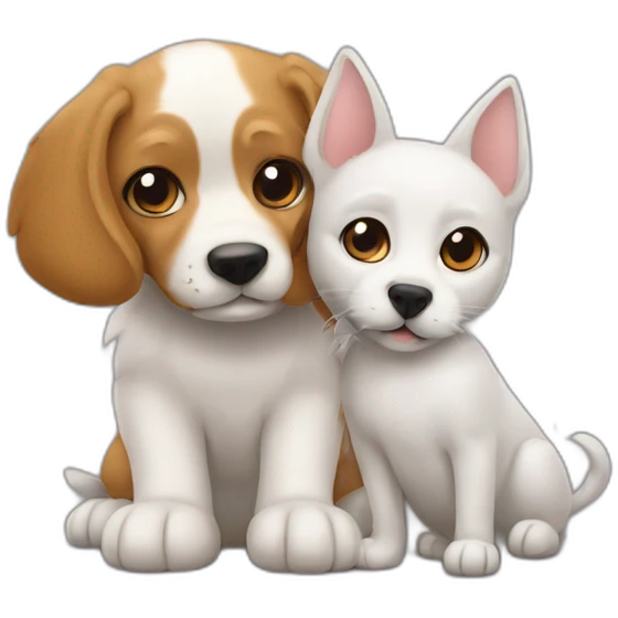 Un chien qui s'accouple avec un chat emoji