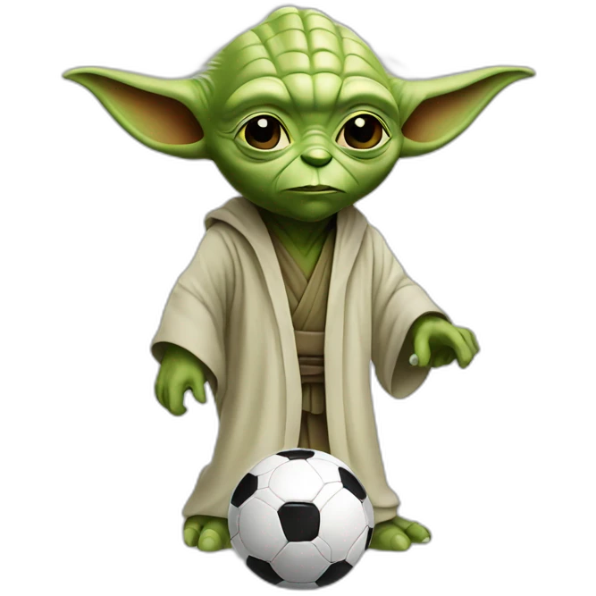 Yoda playing soccer emoji