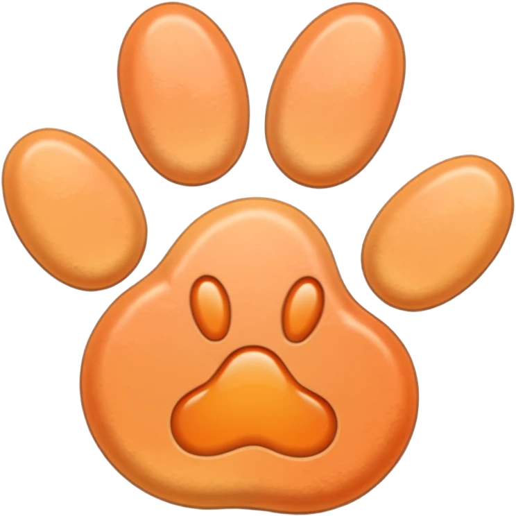 a very light pale pastel apricot pawprint emoji