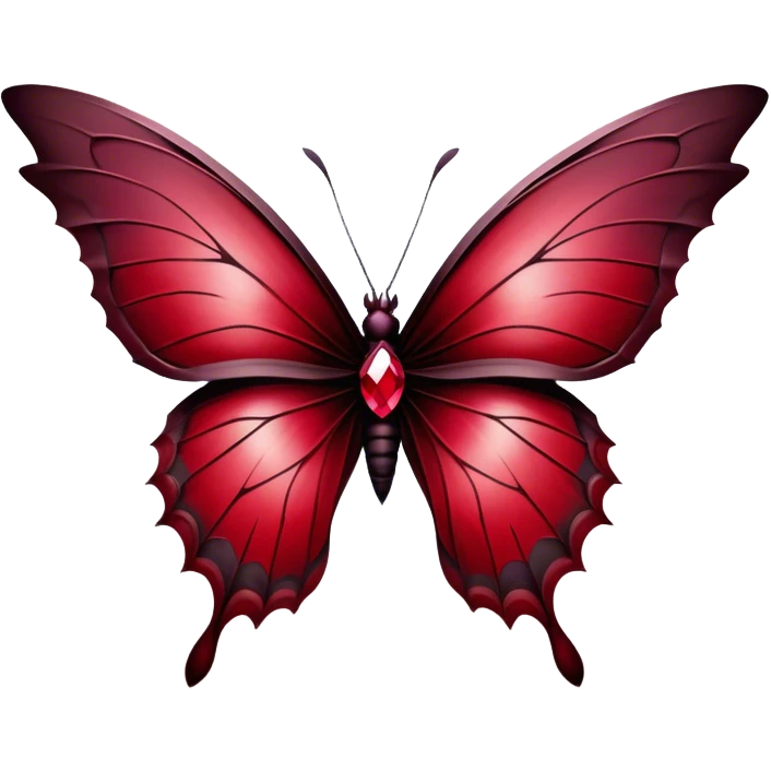 A breathtaking Gothic butterfly with wings adorned in a mesmerizing gradient of ruby, scarlet, burgundy, Venetian, and rustic red takes flight in the foreground. Behind it, dark and weathered crosses stand shrouded in crimson mist, creating a haunting yet beautiful contrast. emoji