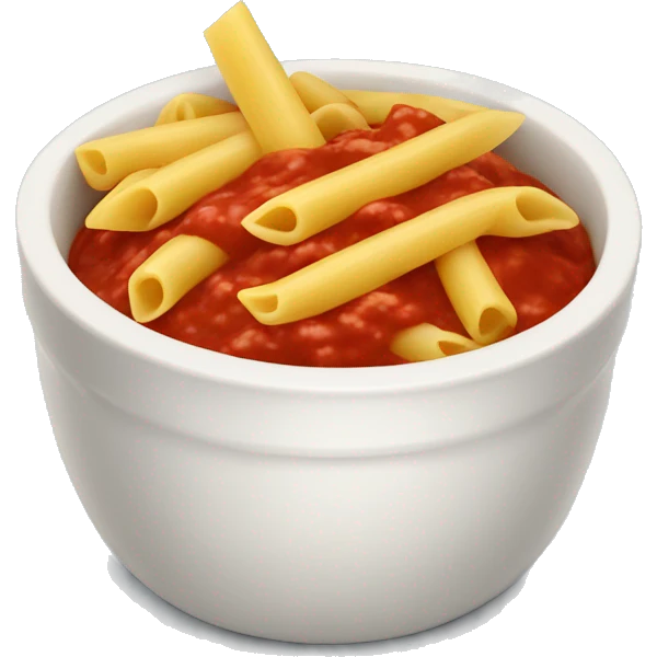 penne and red sauce in a bowl emoji