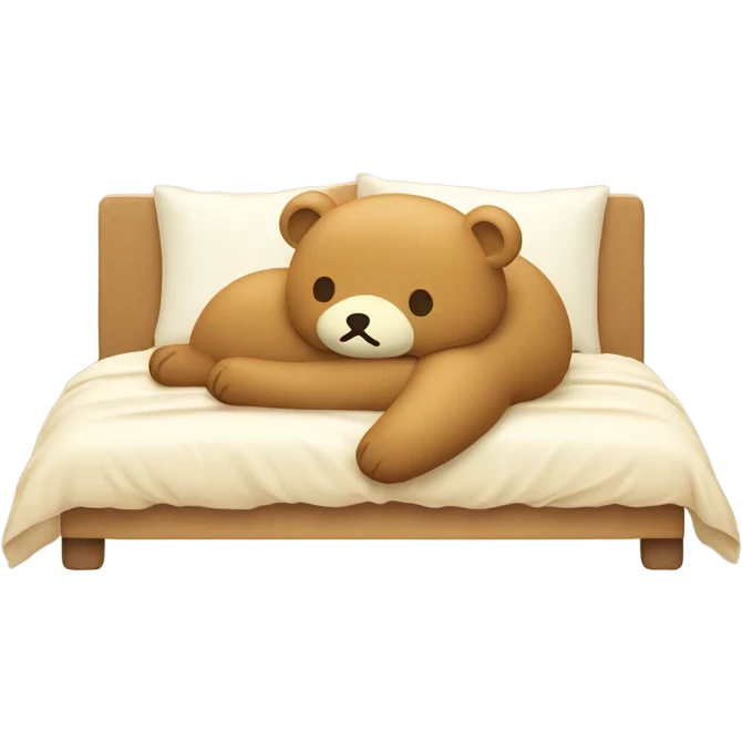 A bed with Rilakkuma in it emoji