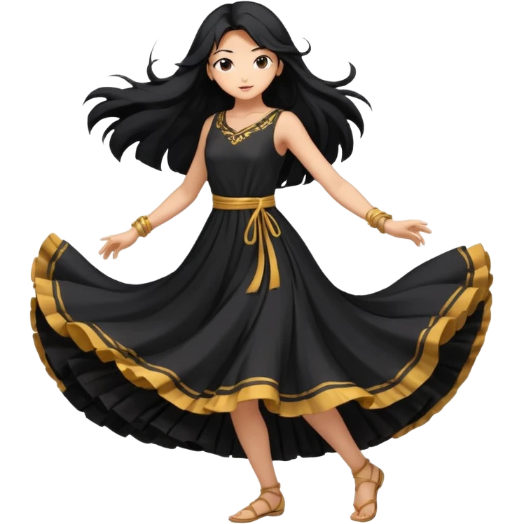 Una chica de anime bailando  que se mueve  emoji