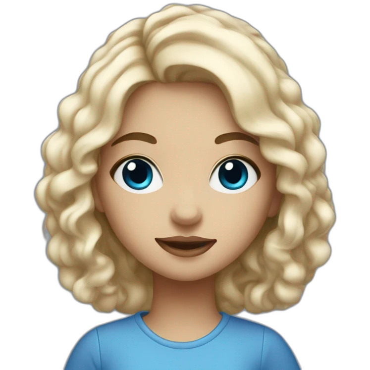 White cute girl with nickname Blueblue as an artist emoji
