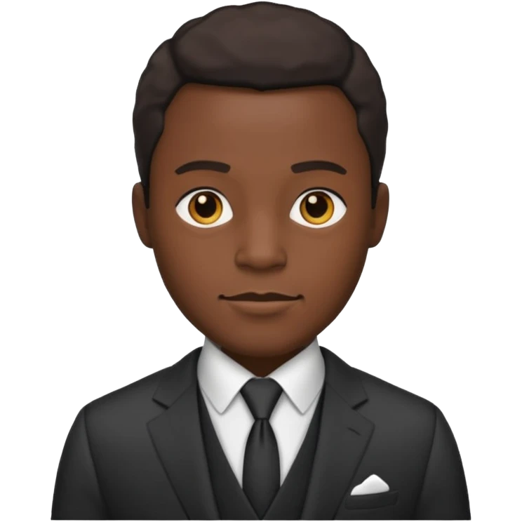 Black man in three-piece suit emoji