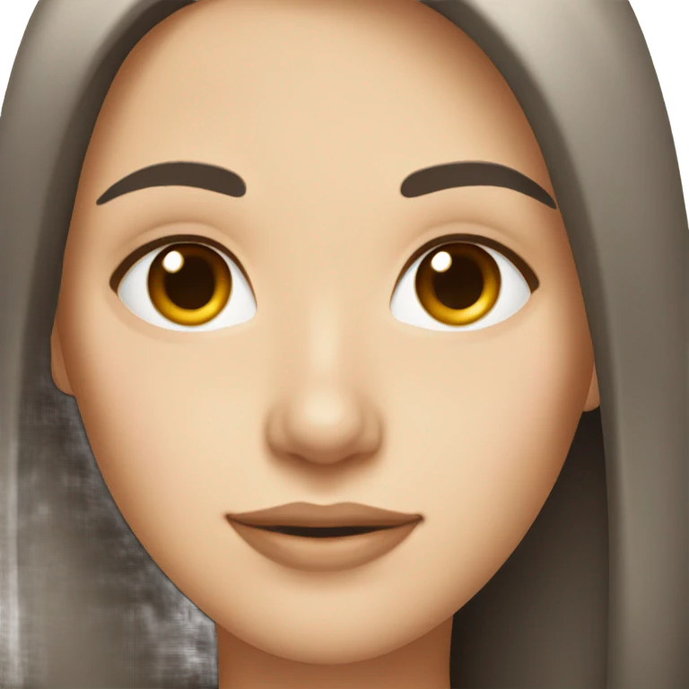 White girl with long dark brown hair  emoji