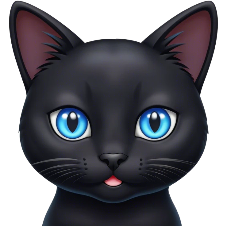 Black cat with blue eyes  emoji