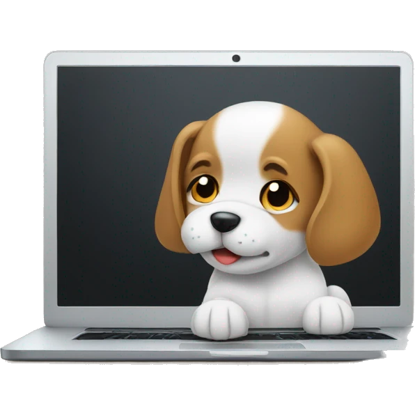 a puppy on a laptop emoji