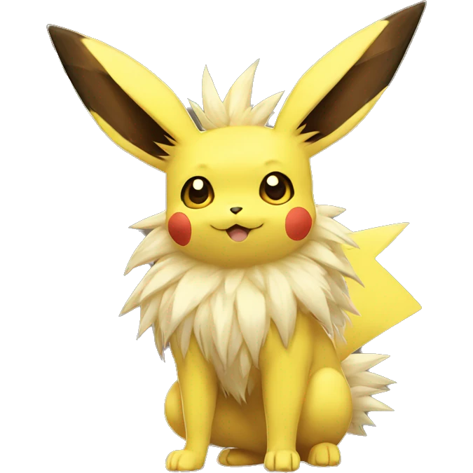 Pikachu-Eevee-Jolteon full body emoji