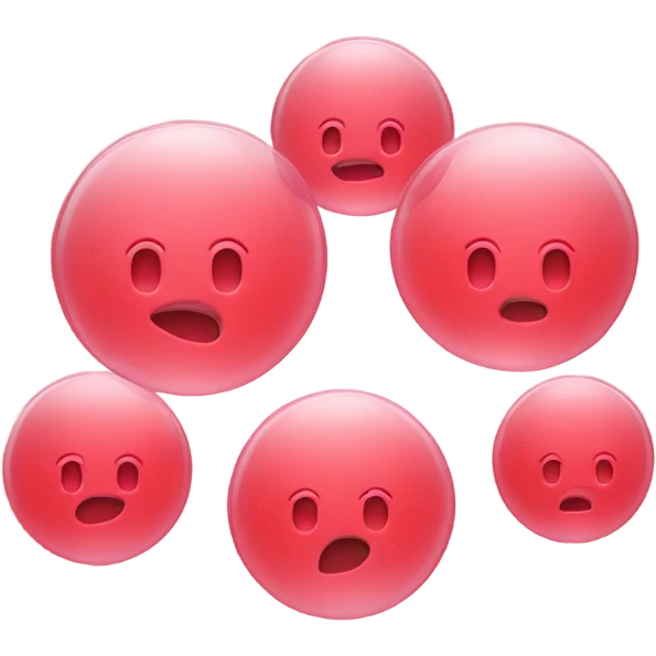 Group of bubbles in red color shade emoji