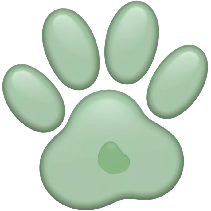 a pastel green pawprint emoji