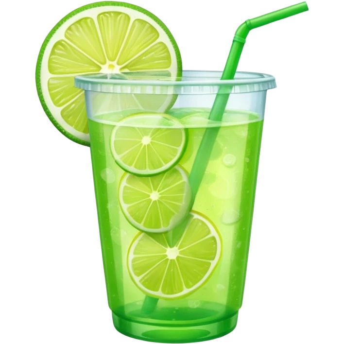 green lemonade in a plastic cup emoji