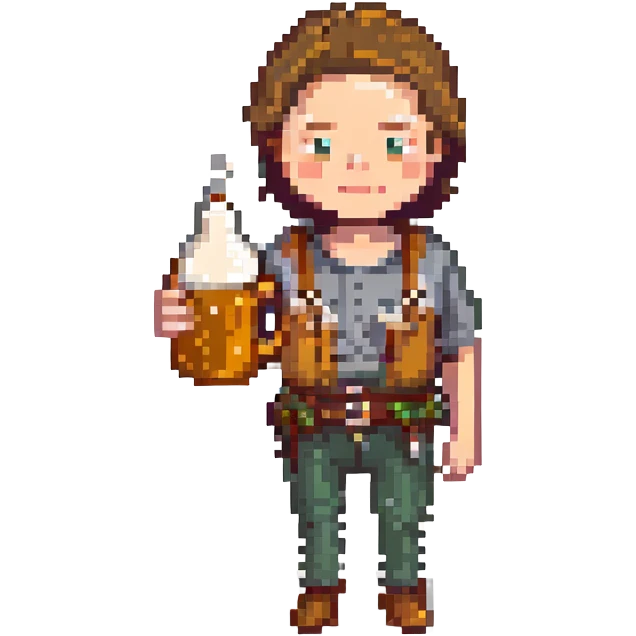 A man with a beer mug emoji