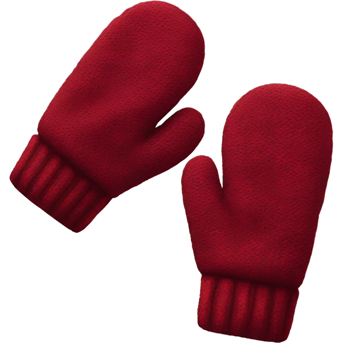 Red mittens. Burgundy.  emoji