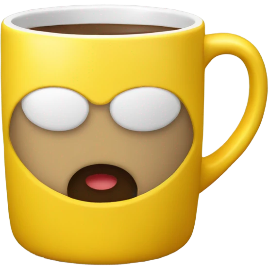 Coffee mug yellow emoji