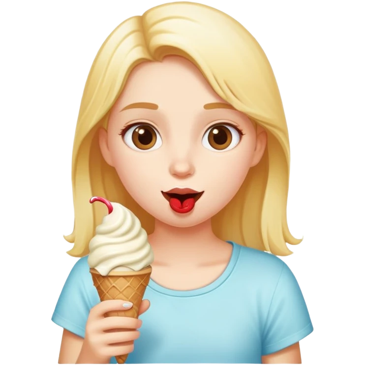A girl eating ice cream  emoji