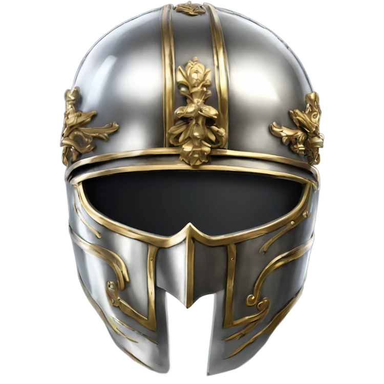 ornate french full-face steel armet helmet chrome emoji