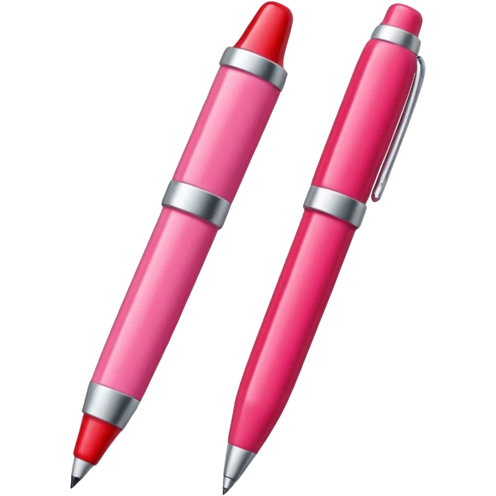 chunky pink and red pen emoji