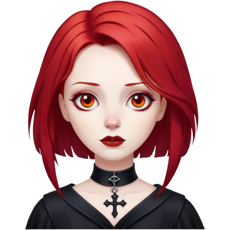 goth woman with red hair emoji
